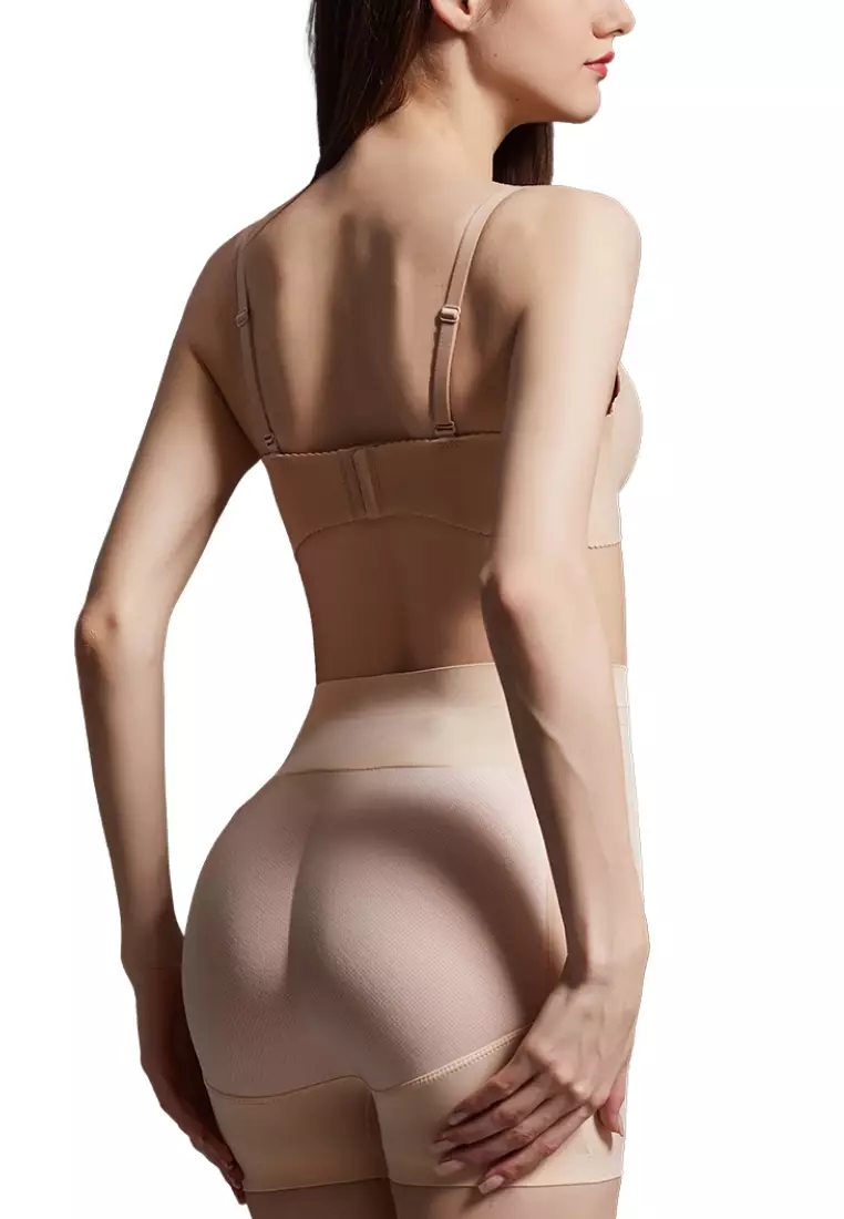 Kaira Butt Lifter High Waisted Safety Shorts Panties Seamless Padded Underwear Hip Pads Enhancer Panty in Nude