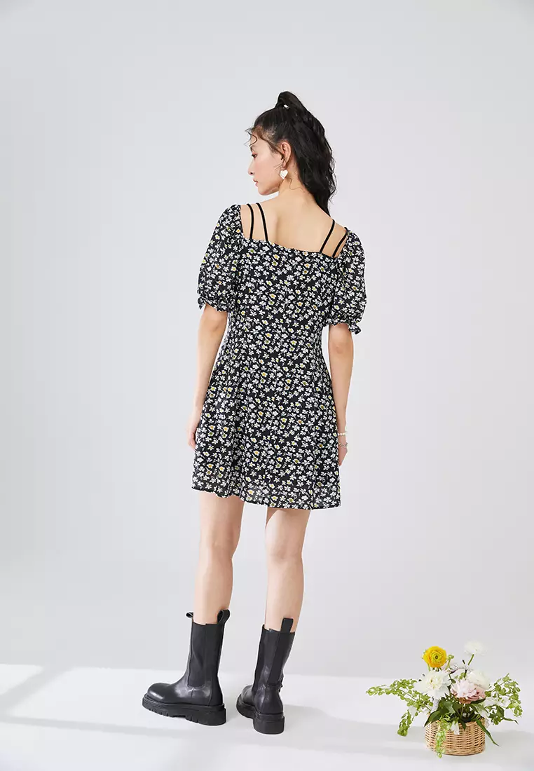 Spaghetti Strap Floral Mini Dress