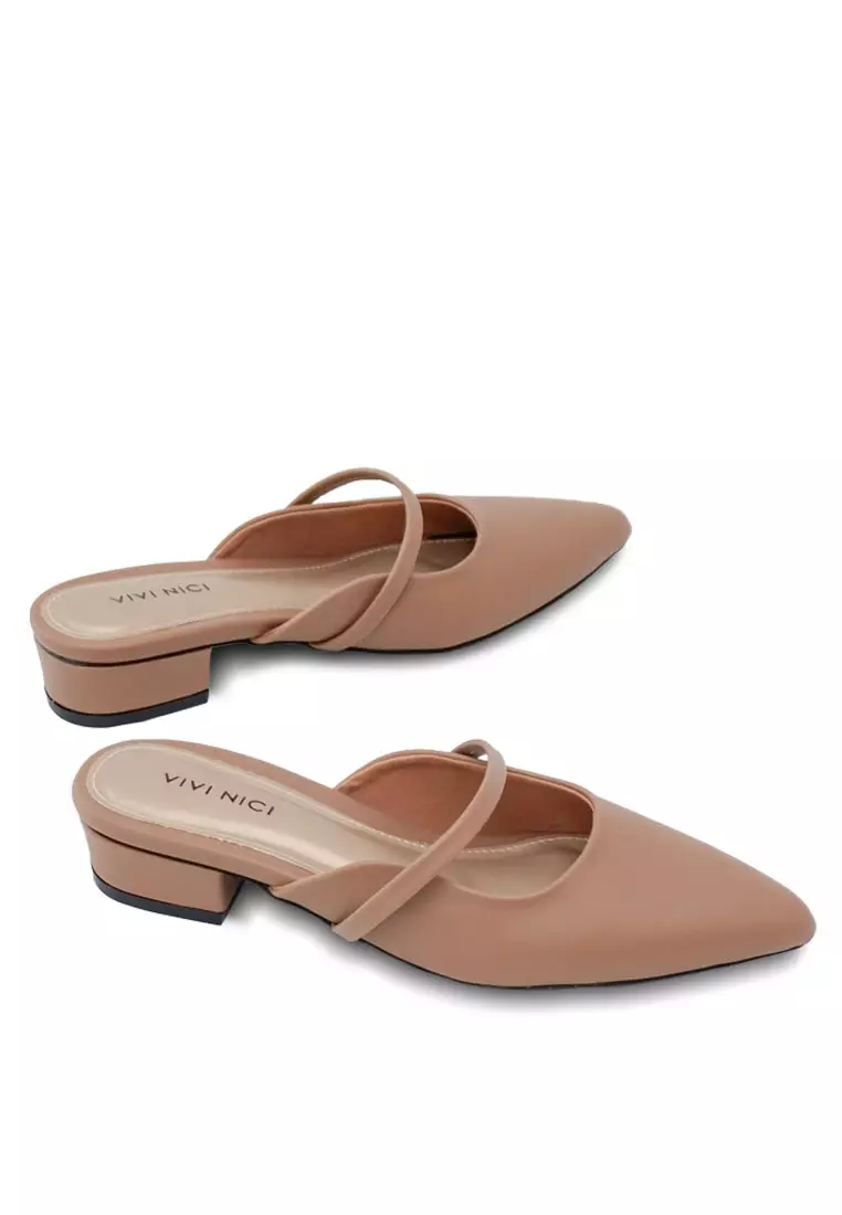 VIVI NICI - Lillie Sandal Mules Hak 3 Cm Milk Coffee