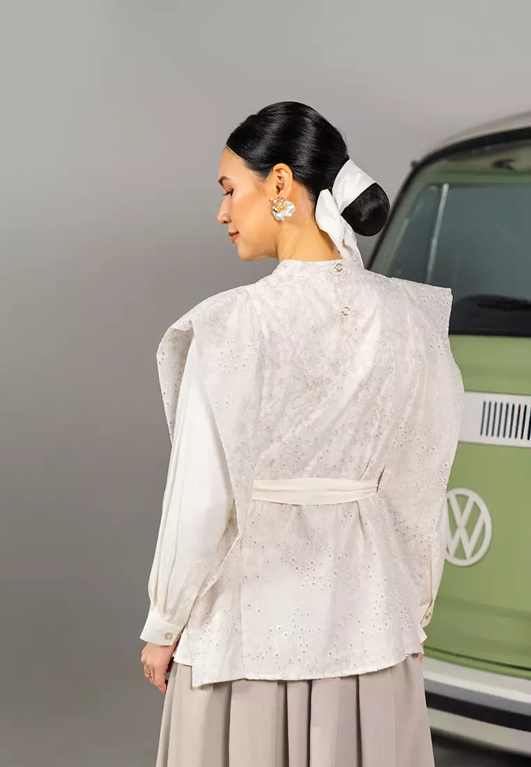Kami Effie Paneled Top Ivory