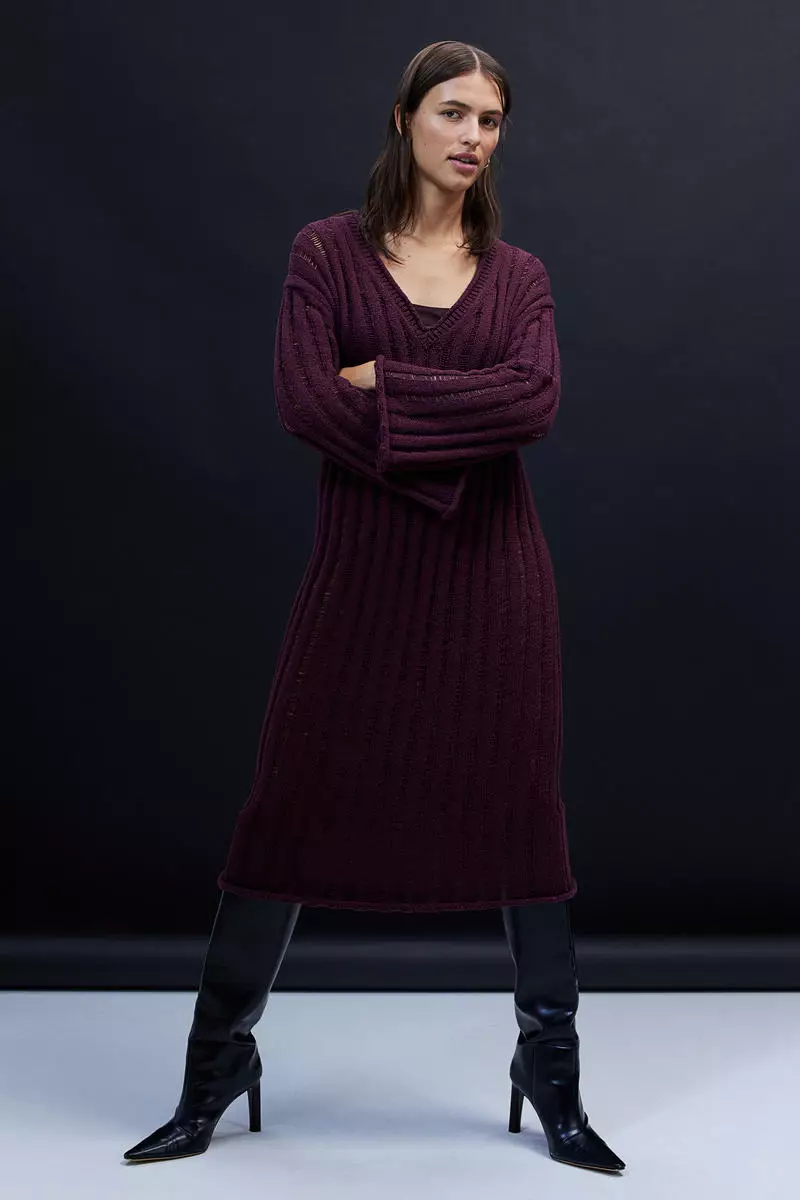 Rib-knit dress