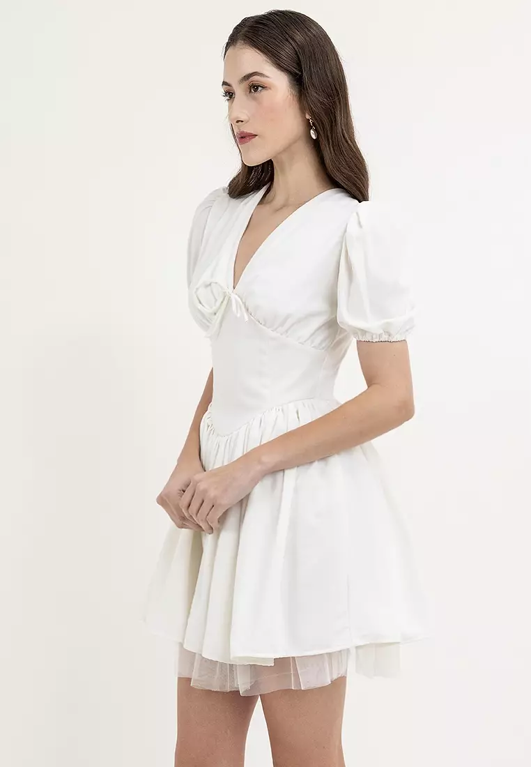 Sabrina Puff-sleeved Mini Dress
