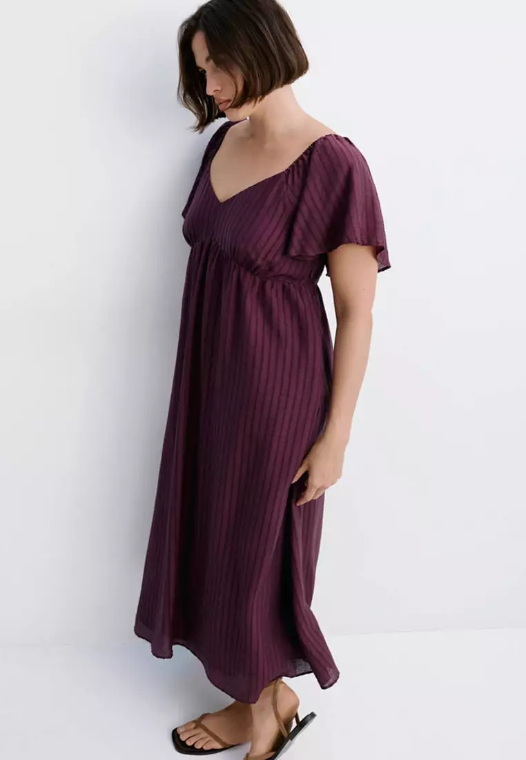 Textured Dress With Gathered Detail