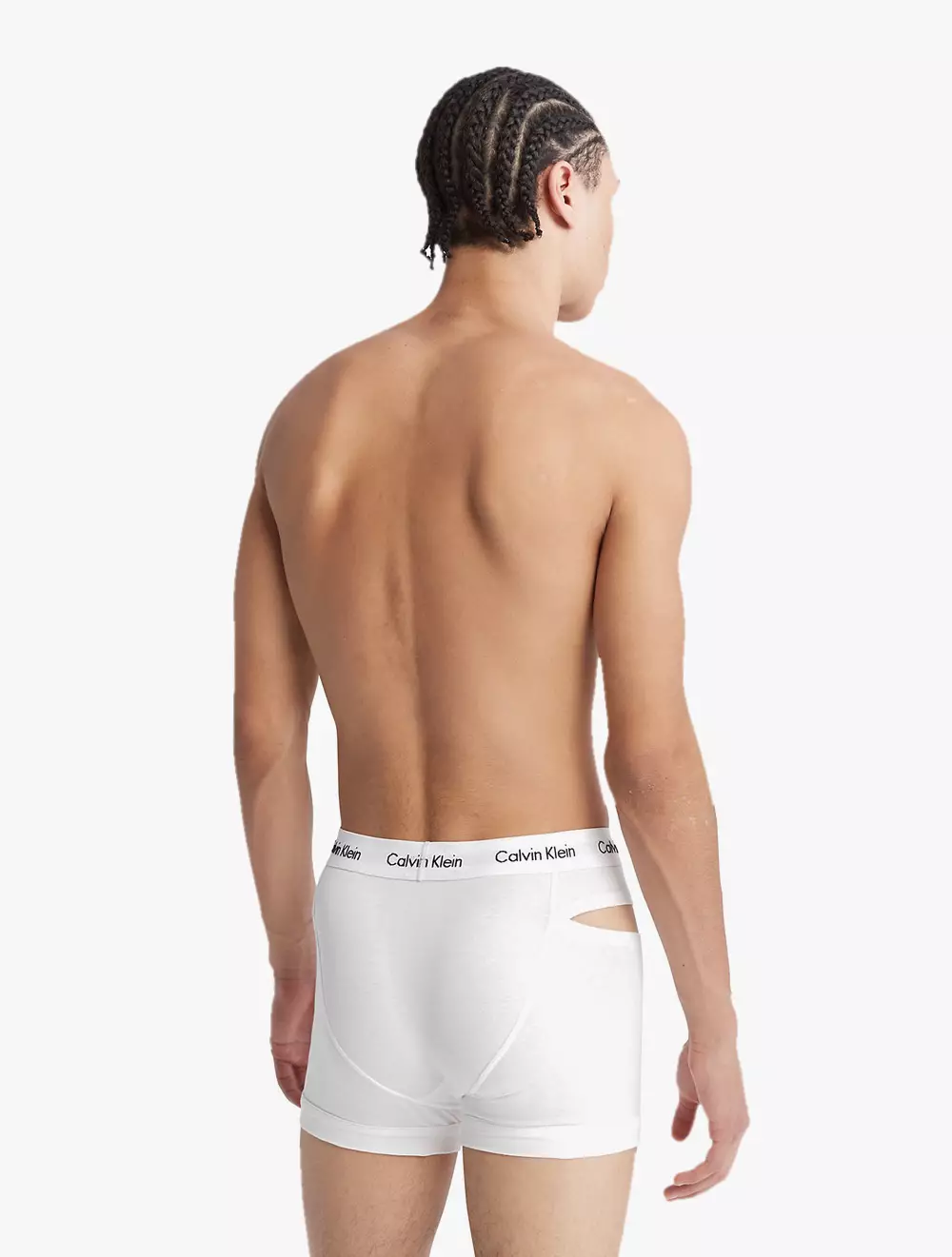 CALVIN KLEIN UNDERWEAR STRETCH DECONSTRUCTED TRUNK White