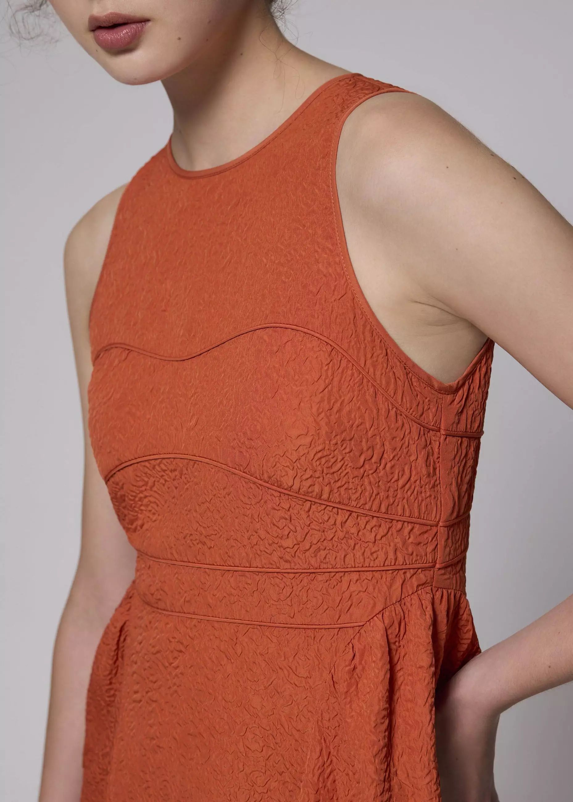 Dress Wanita - Jacquard FIt & Flare Midaxi Dress