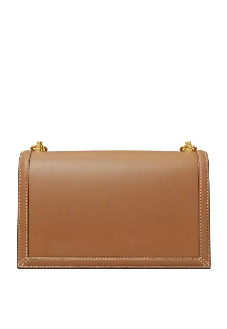 Tory Burch T Monogram Leather Shoulder Bag Moose