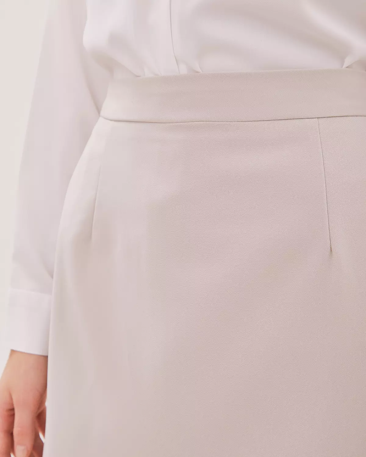 WOMEN'S FORMAL CREAM PENCIL SKIRT