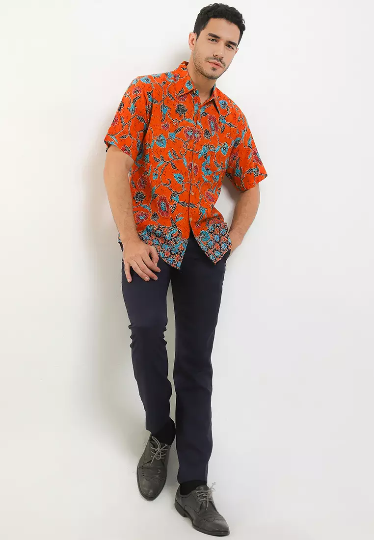 Hem Slim Fit Casual Batik Fashion 3