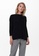 ONLY black Amalia Long Sleeve Boat Neck Pullover 03A90AA16A62B6GS_4