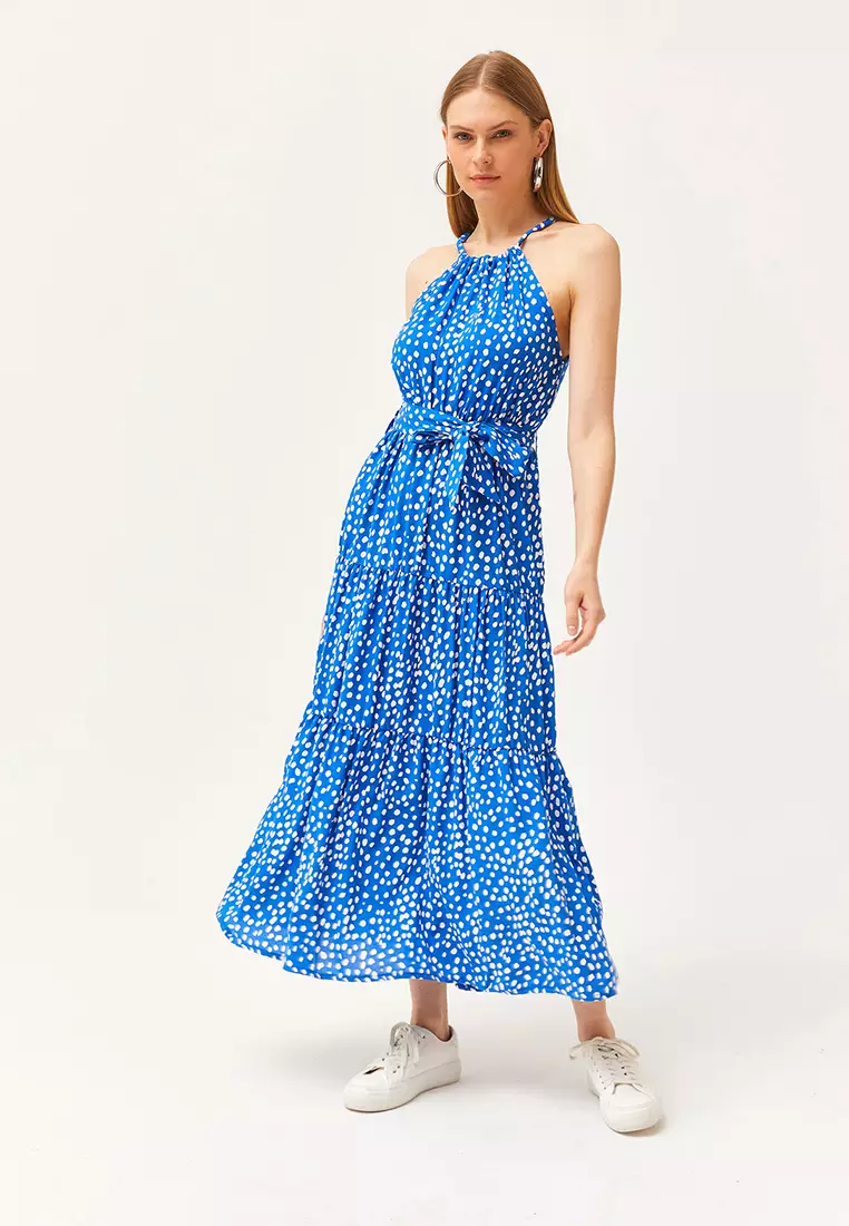 Halter Neck Belted Dress