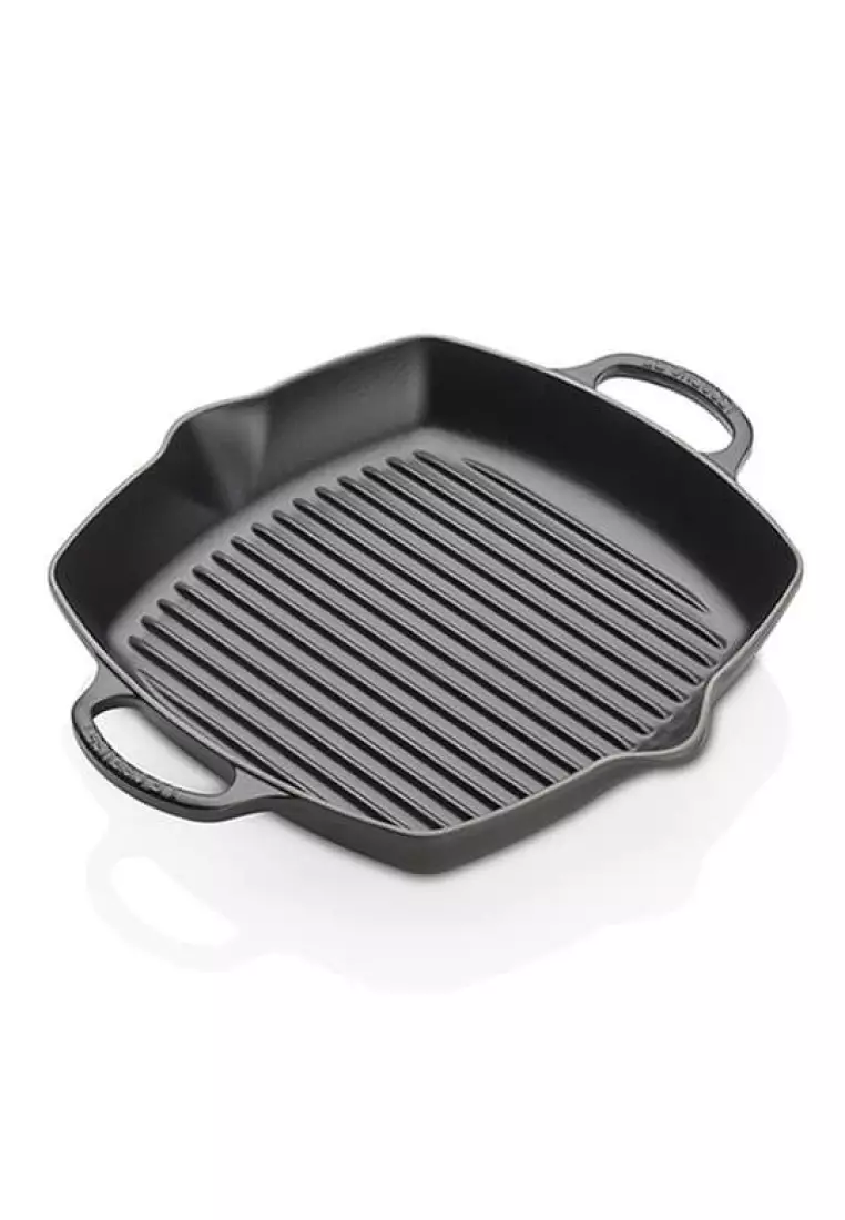 Buy Le Creuset Le Creuset Signature Satin Black Cast Iron 30cm Deep Square Grill Online Zalora 