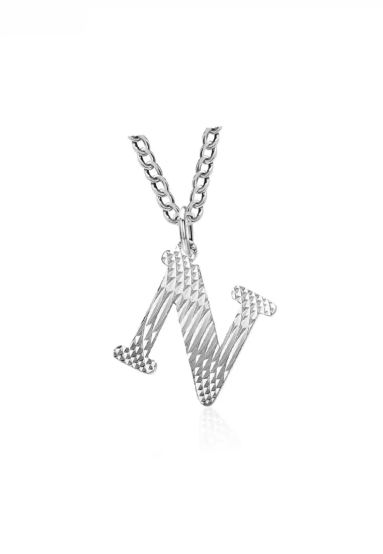 Unisex Design Titanium Steel Alphabet Pendant Necklace JW QF-DZ474