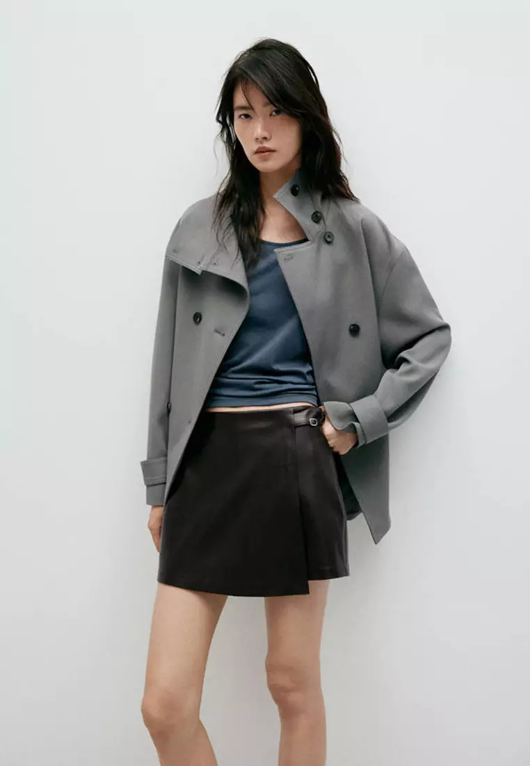 Faux Leather Skirt With Buckle