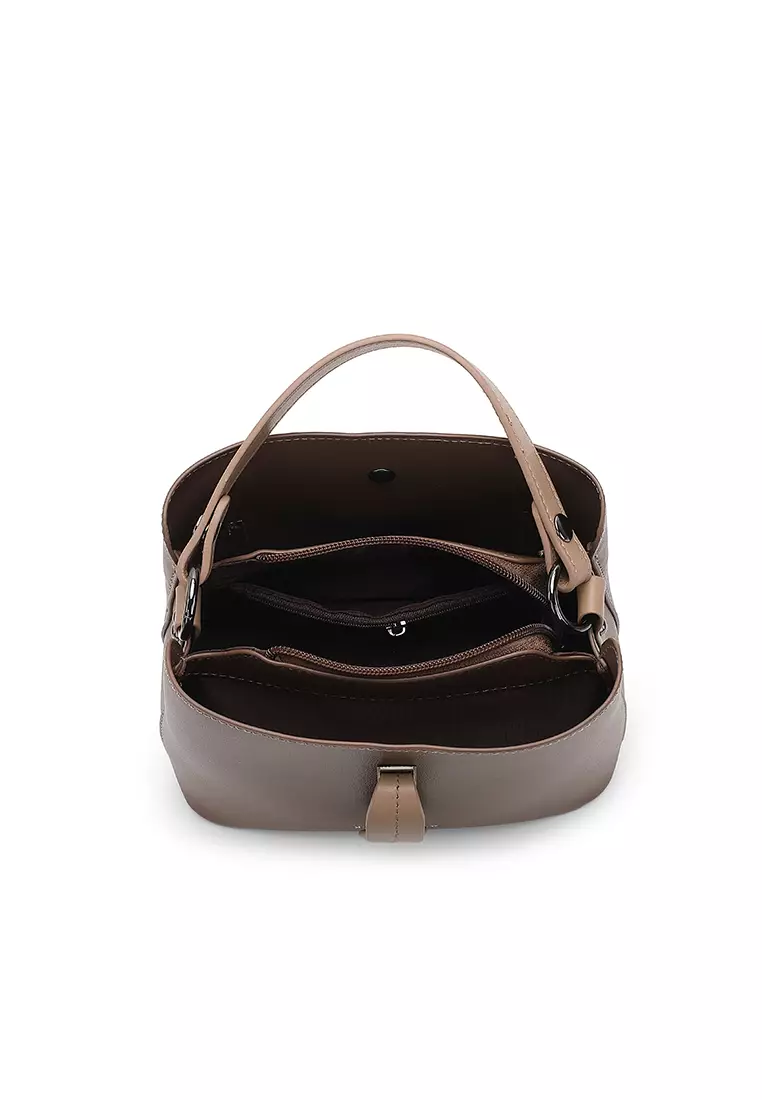 Women's Top Handle Bag / Sling Bag / Crossbody Bag (Tas Selempang / Tas Tangan) - Cokelat