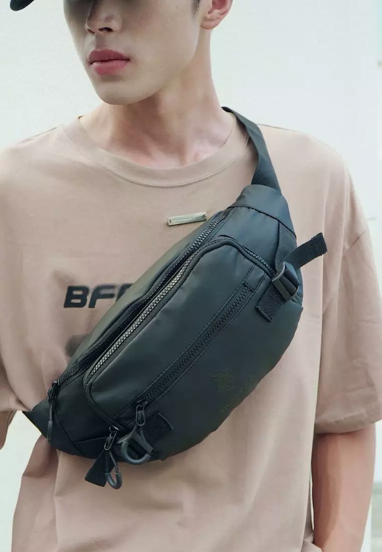 Logo Waist Bag / Belt Bag / Chest Bag - Black