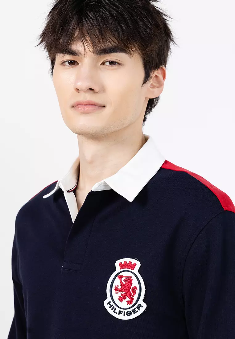 Colour-Blocked Relaxed Rugby Polo Shirt - Th Mainline
