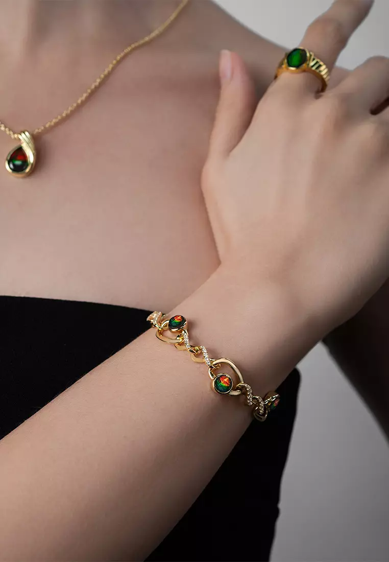 Everglow Double Helix Ammolite Bracelet