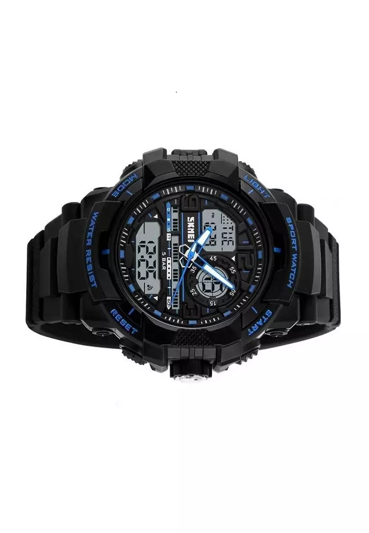 Jam Tangan Kasual Analog Digital Pria Waterproof Strap Tali Material Silicone HO70 ORIGINAL