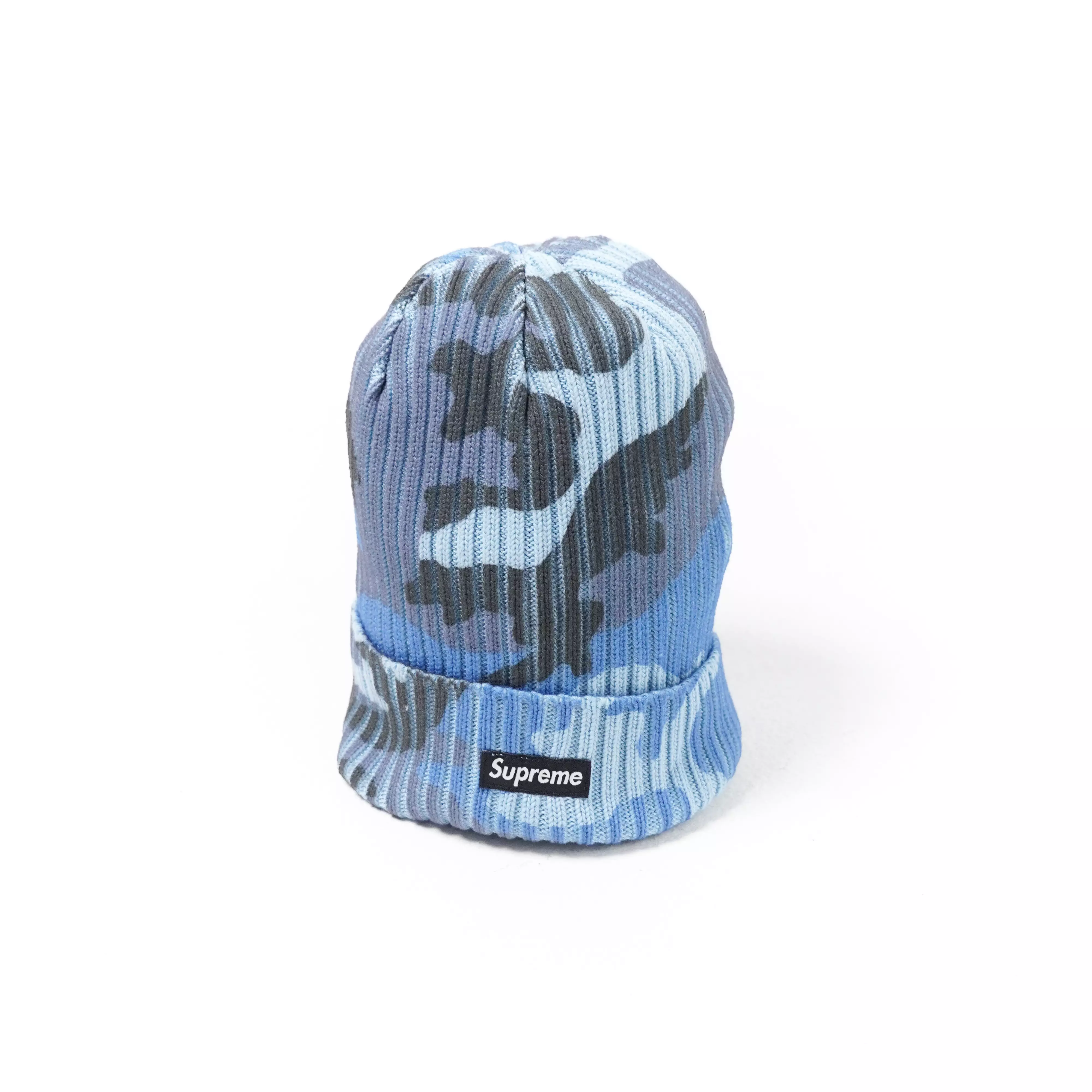 Supreme Overdyed Beanie 26SS Blue Camo 青 Jual Supreme Topi SUPREME OVERDYED CAMO BLUE BEANIE 100% ORIGINAL