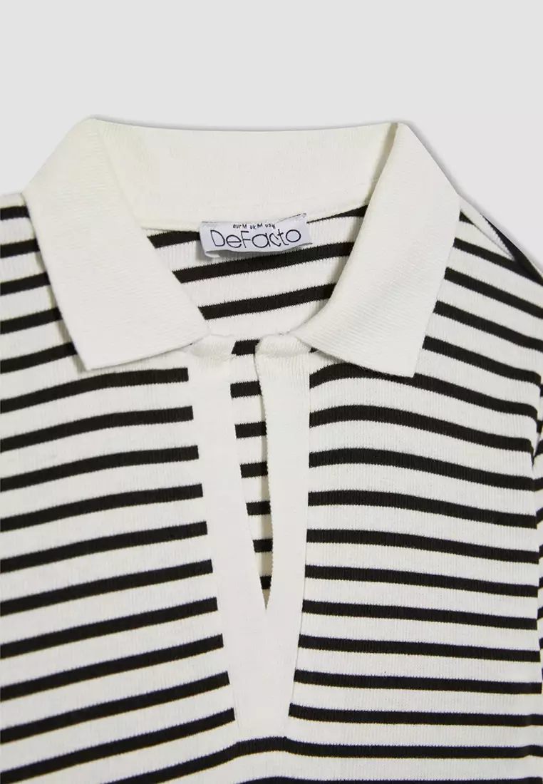 Polo Neck Ribbed Camisole T-Shirt