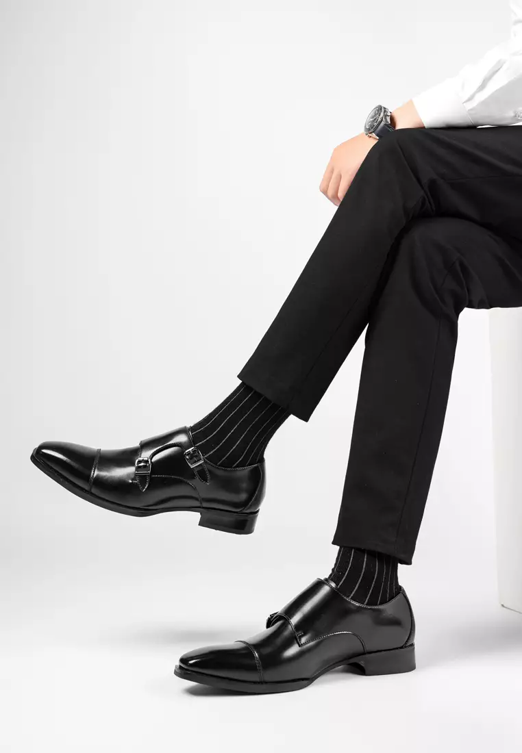 Leather Monk Strap Shoes MK5009-2