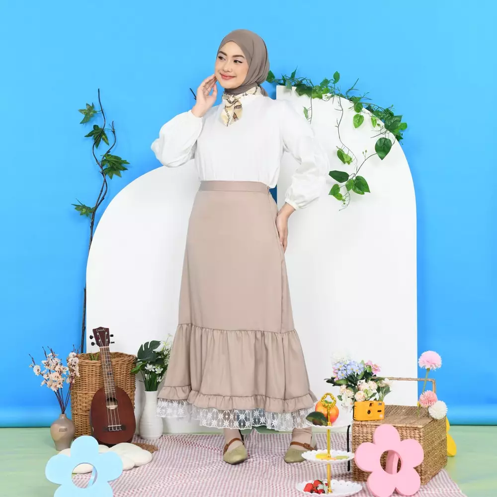 Nabil Skirt with Lace Rok Vintage - Coksu M19798 R10S2