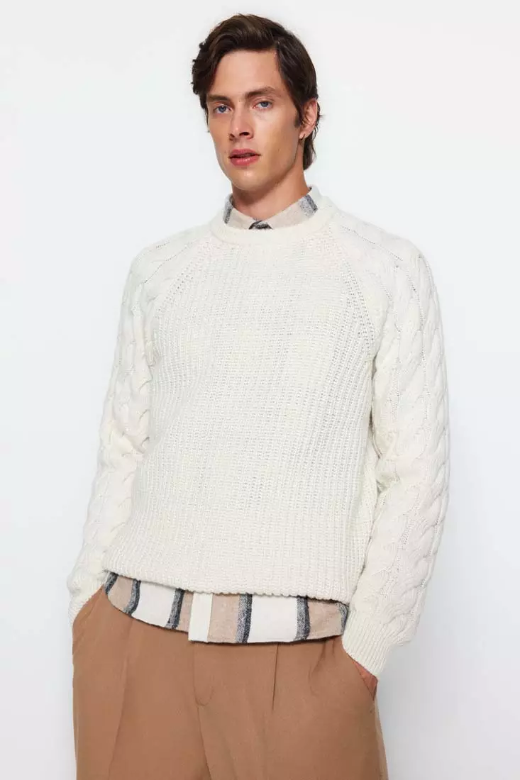 mens white sweater