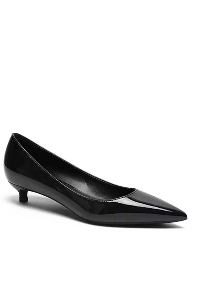 3CM Patent Pointed Kitten Heels Pumps HZL130