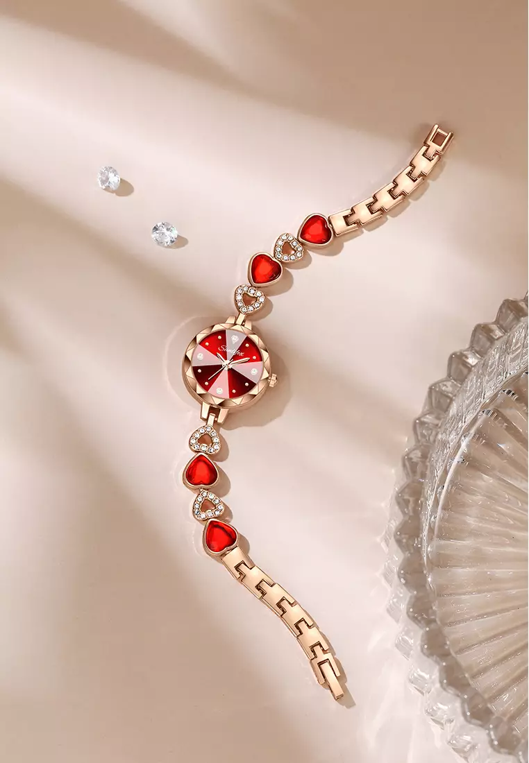 Jam Tangan Wanita Tali Stainless Steel Original Berlian Tali Gelang Jam Tangan Cewek rosered