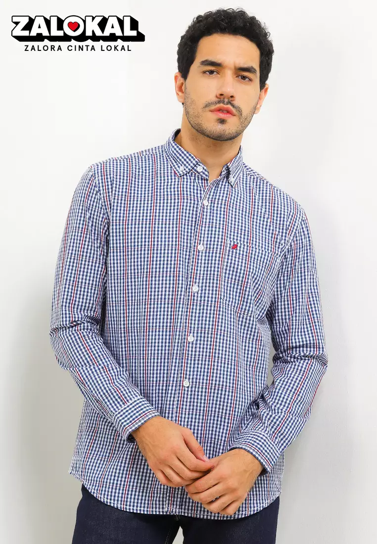 Cotton Dobby Checked Shirt KLL452