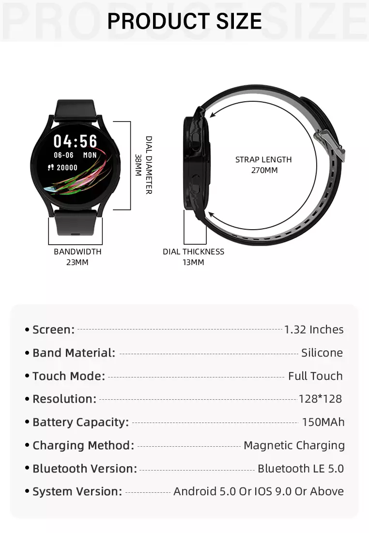 Smart Watch Pria Multiple sports mode Intelligent heart rate monitoring Jam Pintar allblack