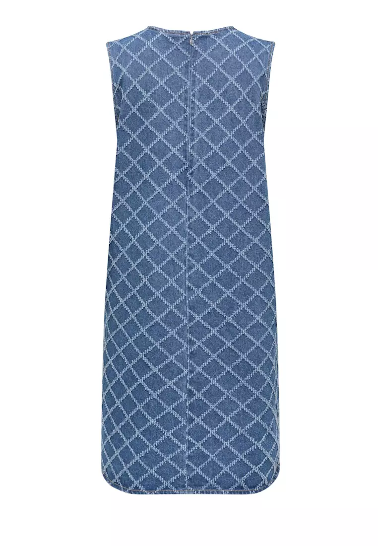 Checked Denim Dress