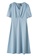 OUNIXUE blue Elegant V-Neck Solid Color Dress C887FAA4FE89F7GS_6