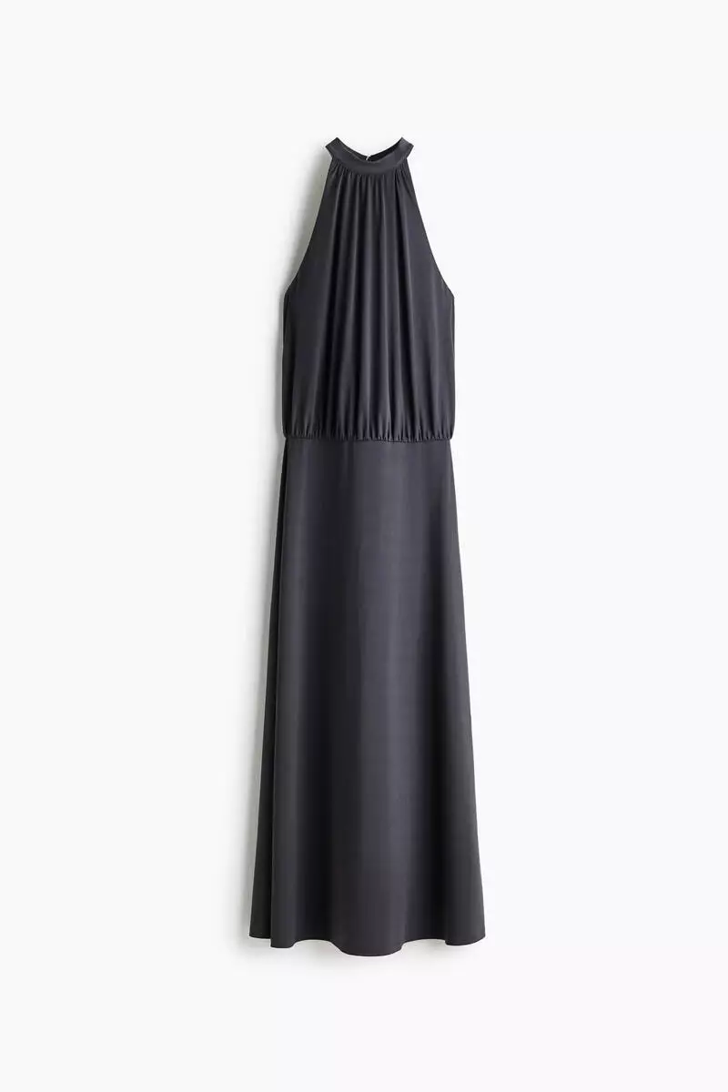 Gathered open-back dress