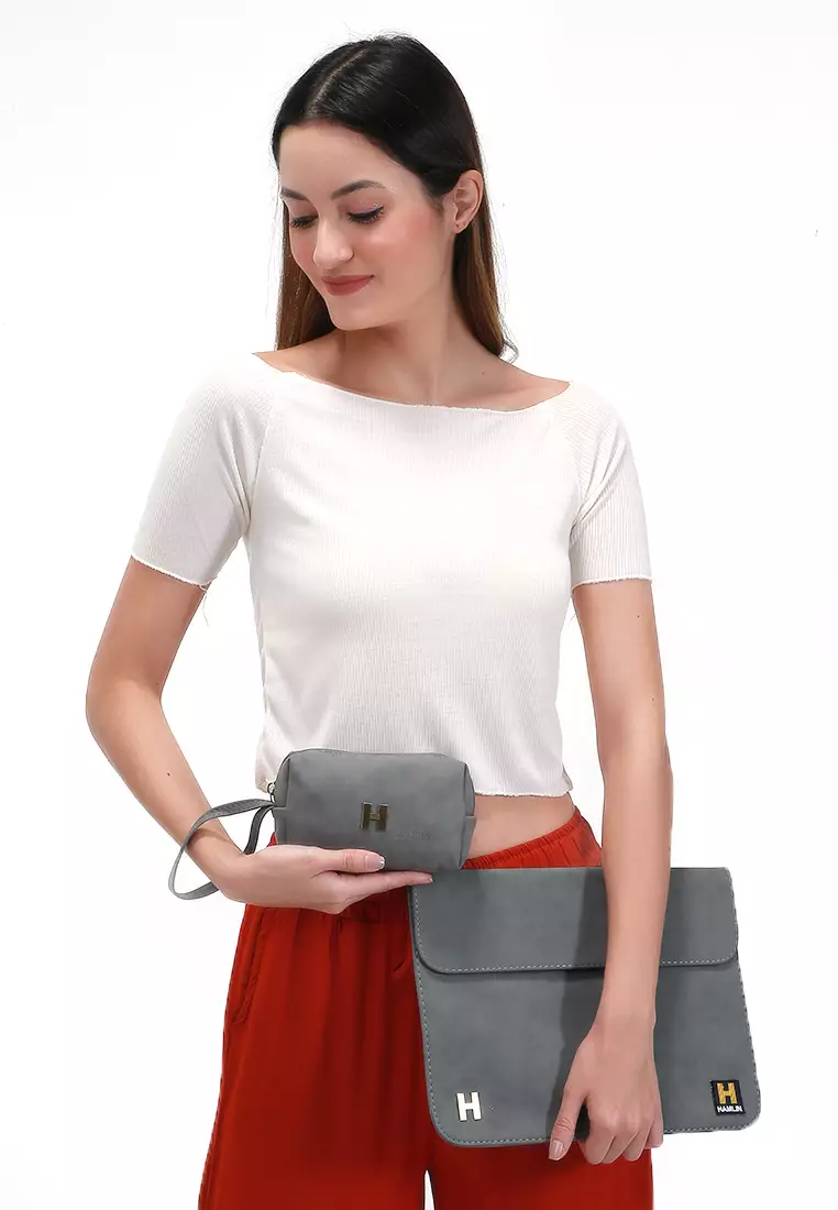 Quenty Sleeve Case Laptop 13 Inch Unisex Comportable Design Material Felt ORIGINAL - Gray