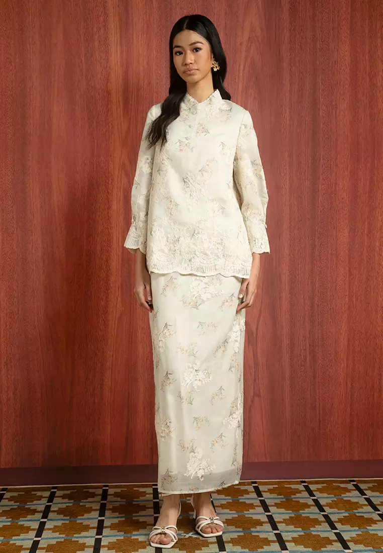 MARIA 刺繡馬來連衣裙套裝