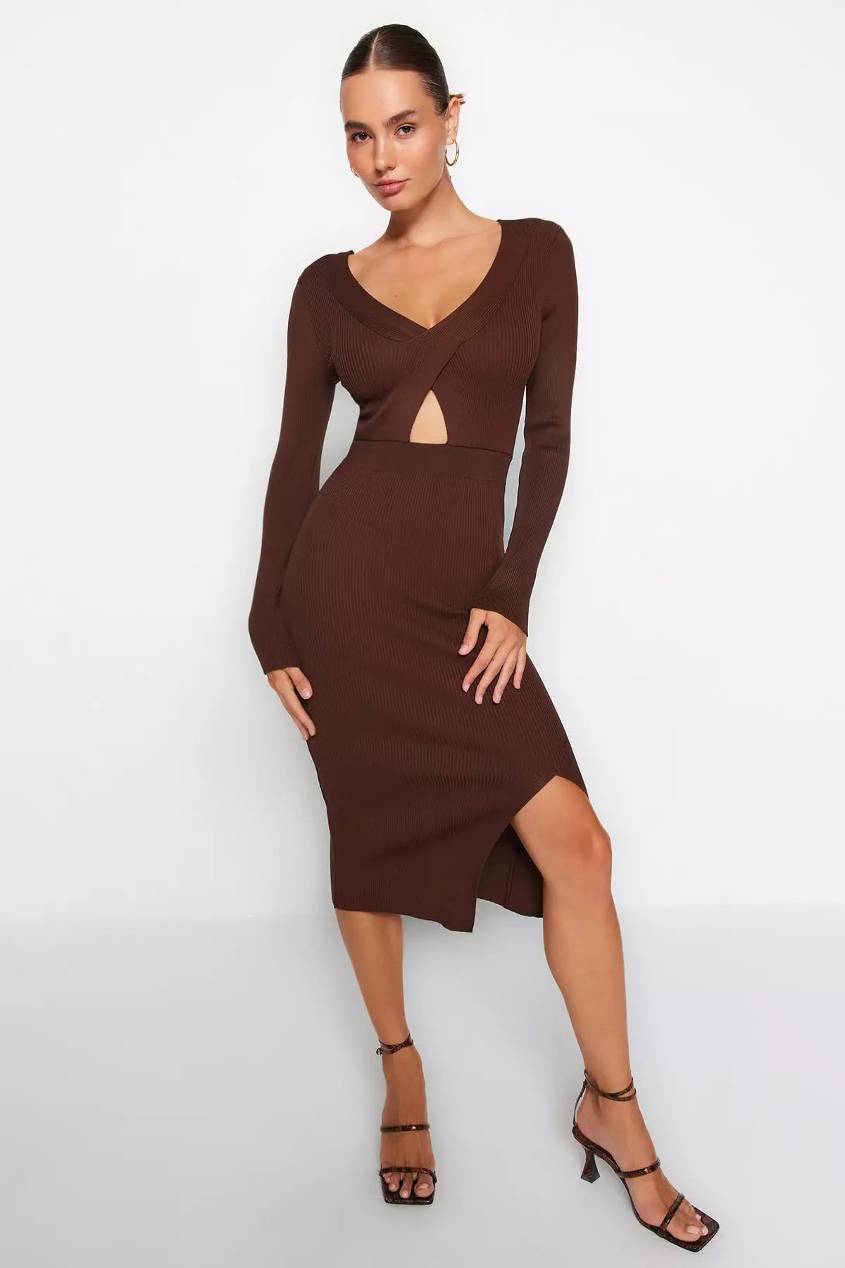 dresses in brown