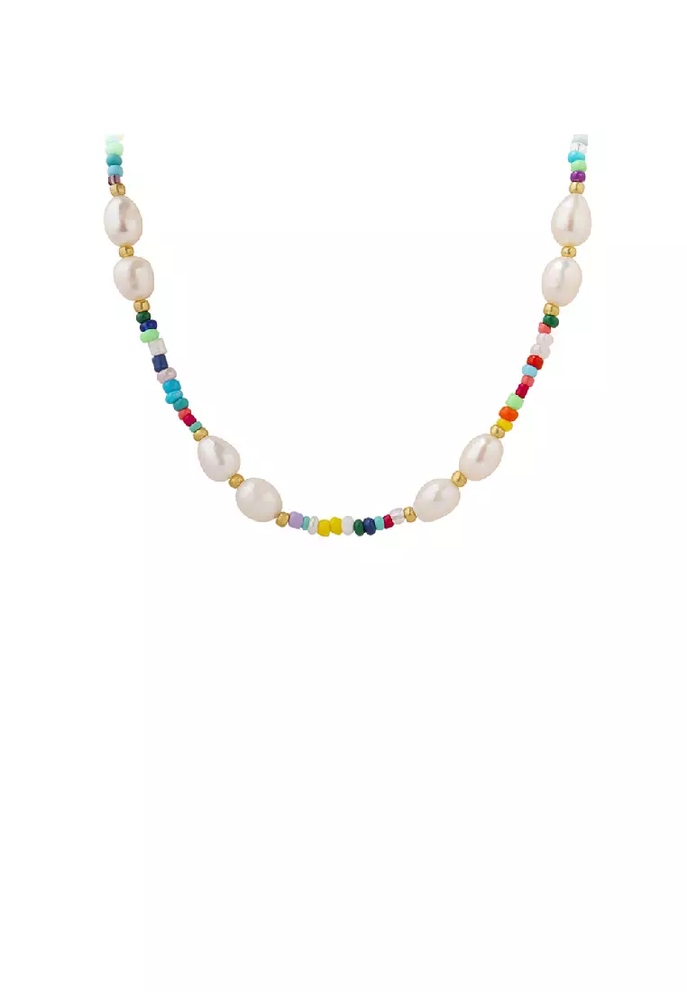 Gold plated cheap beads necklace