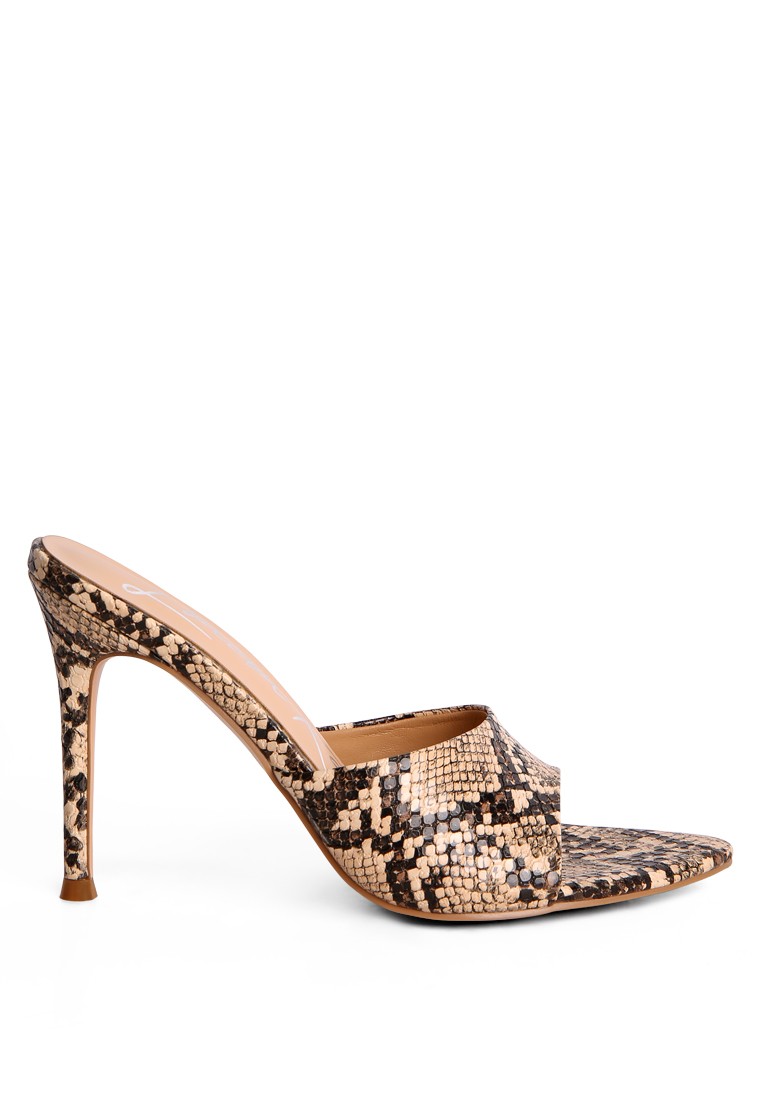 Snake Sking Patent PU High Heel Sandals