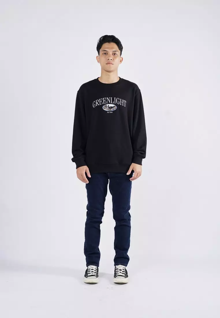 Greenlight Men's Jacket Script Crewneck Sweatshirt Regular Fit French Terry Dakota HP-011025