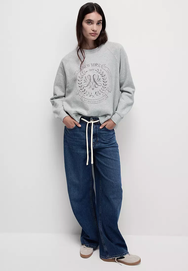 Pure Cotton Slogan Sweatshirt