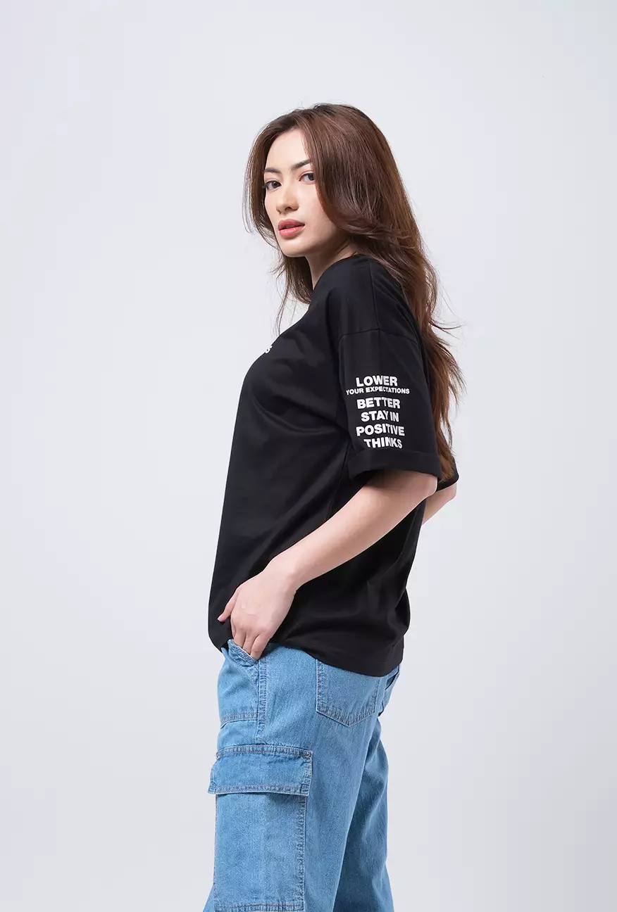 Kaos Wanita Oversized Careen Black
