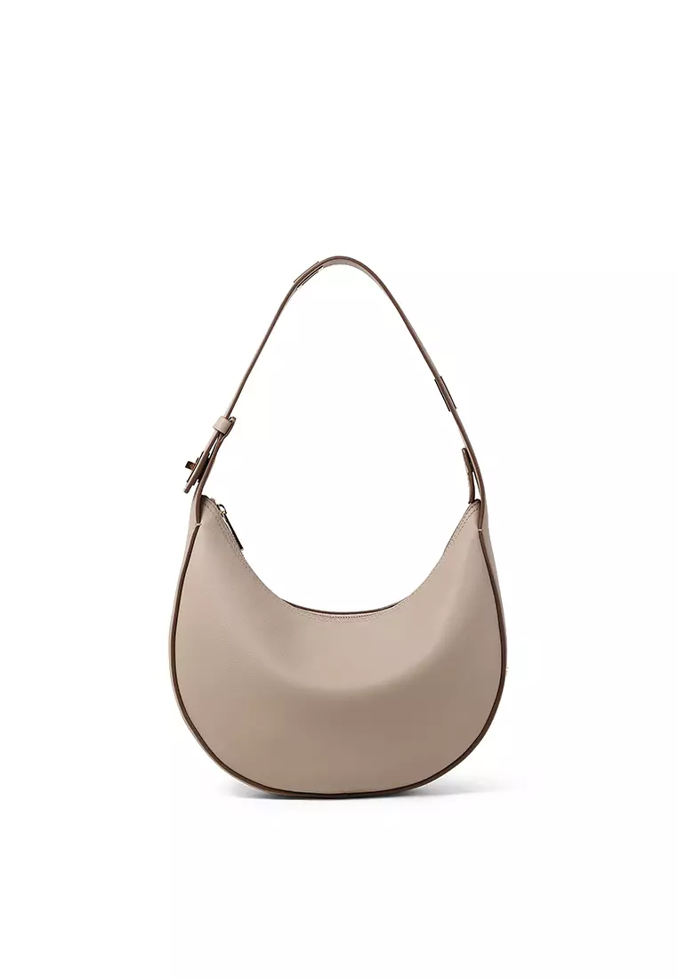 RABEANCO NINA Circle Shoulder Bag Almond Beige