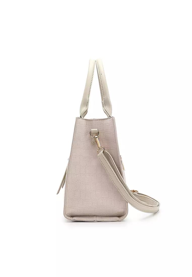 Women's Top Handle Bag / Sling Bag / Crossbody Bag - Beige