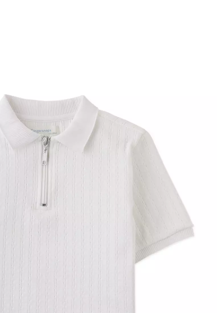 Diether Zipped Cable Jersey Polo Shirt