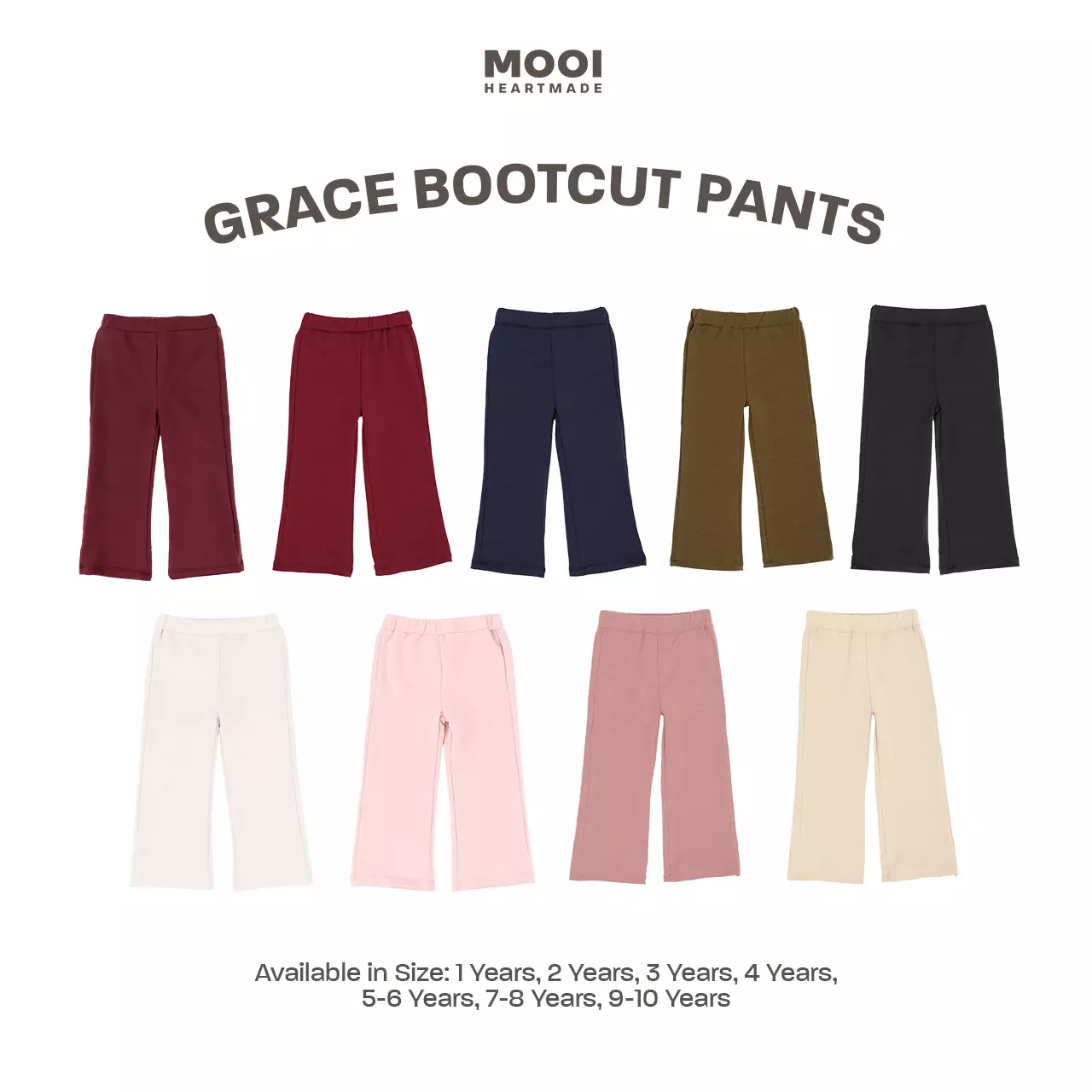 Mooi Celana Panjang Anak Perempuan Grace Bootcut Pants - Berry Red