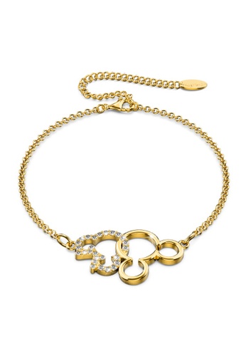 Krystal Couture gold KRYSTAL COUTURE Gold Intertwined Mickey Embellished with Swarovski® Crystals 87B3BAC6F05AF2GS_1