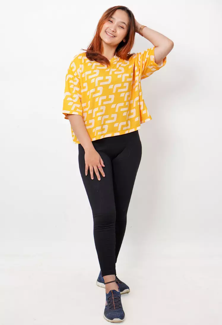 LSB29 baju olahraga wanita crop top oversize fit to xxl big size aerobic zumba poundfit sunkist