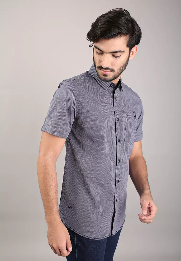 LGS - Kemeja Casual Pria - Lengan Pendek - Abu-Abu - Polos Basic - JSH.390.S1104F.871.C