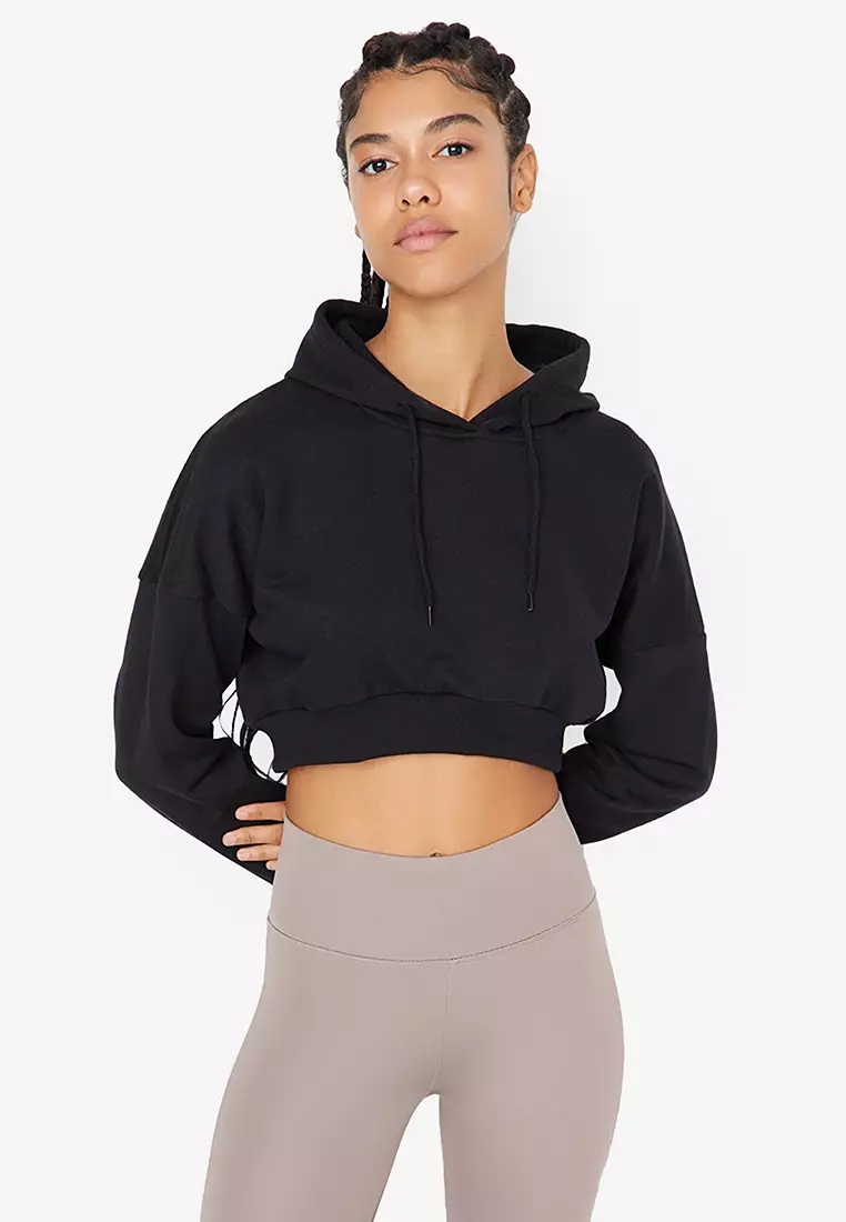 Crop hooded hotsell sweatshirt